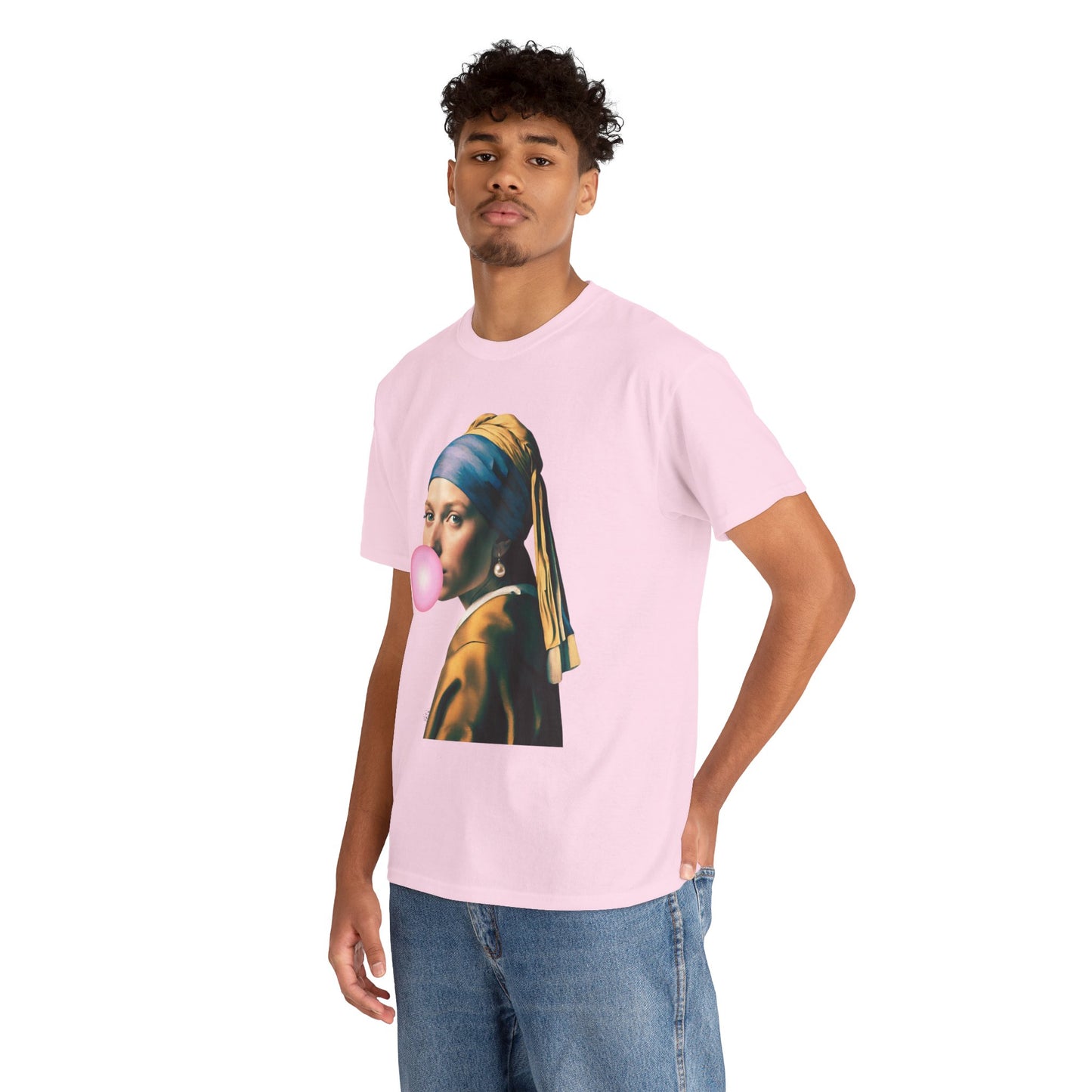 Bubble Gum Girl with a Pearl Earring Johannes Vermeer - Flashlander Gym Shirt