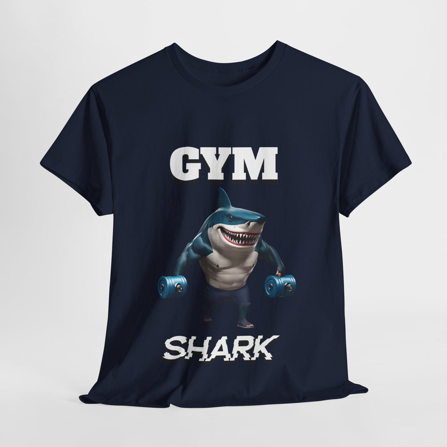 Gym Shark Performance Shirt Flashlander Cotton Unisex Charcoal Black Graphic Tee