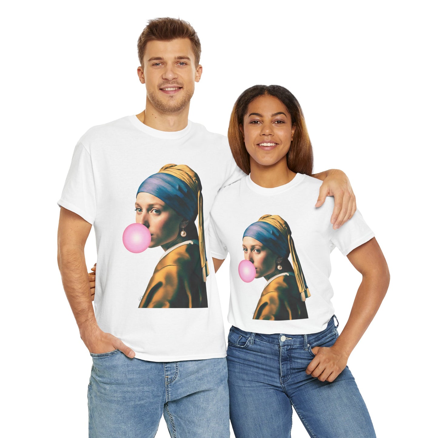 Bubble Gum Girl with a Pearl Earring Johannes Vermeer - Flashlander Gym Shirt