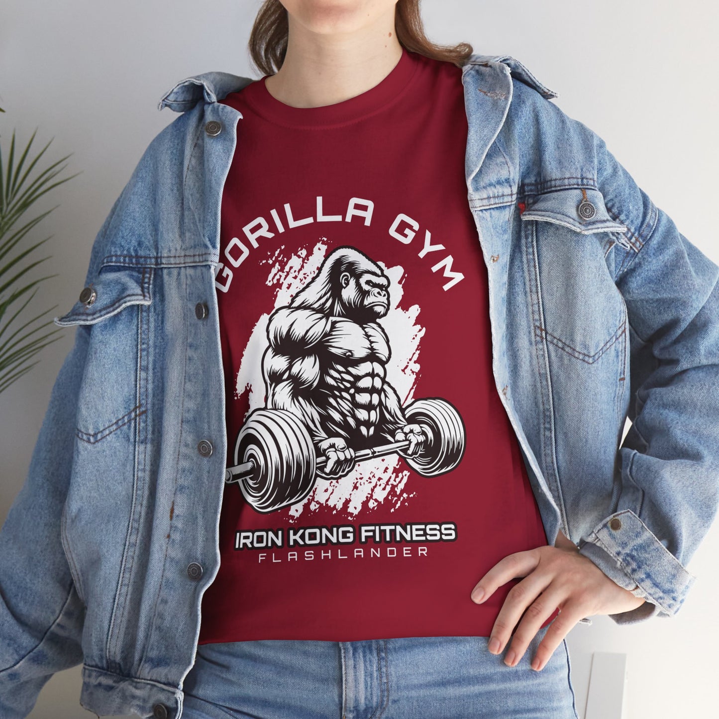 T-shirt de sport Gorilla Flashlander en coton unisexe, noir anthracite, graphique de performance