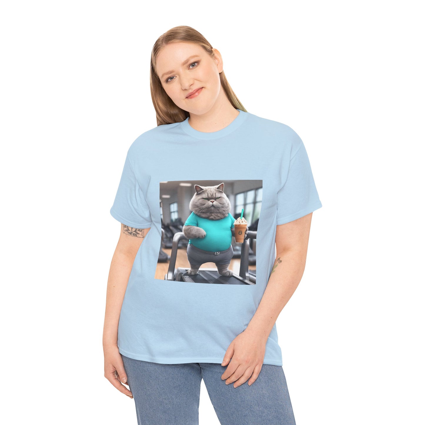 Funny Fat Cat On The Treadmill - Flashlander Gym Shirt