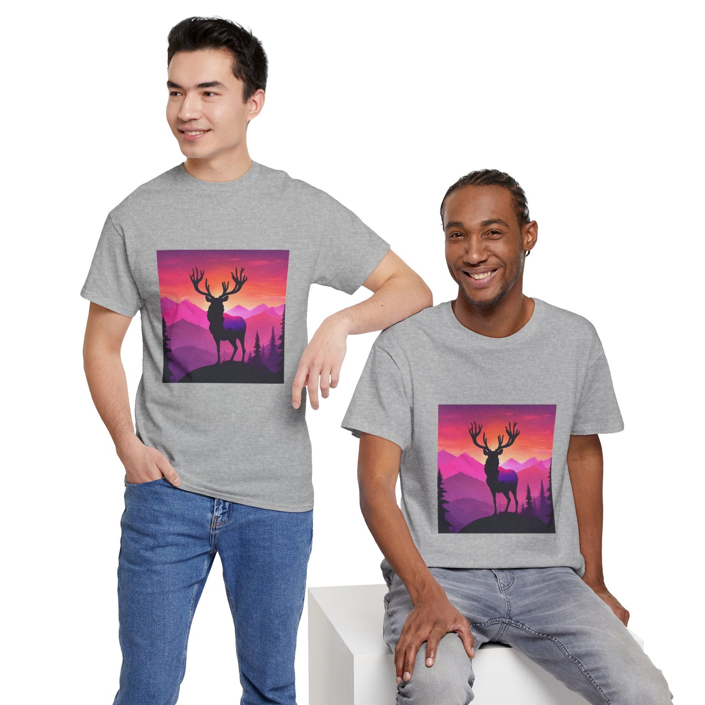 Deer Majestic Sunset Flashlander Gym Shirt