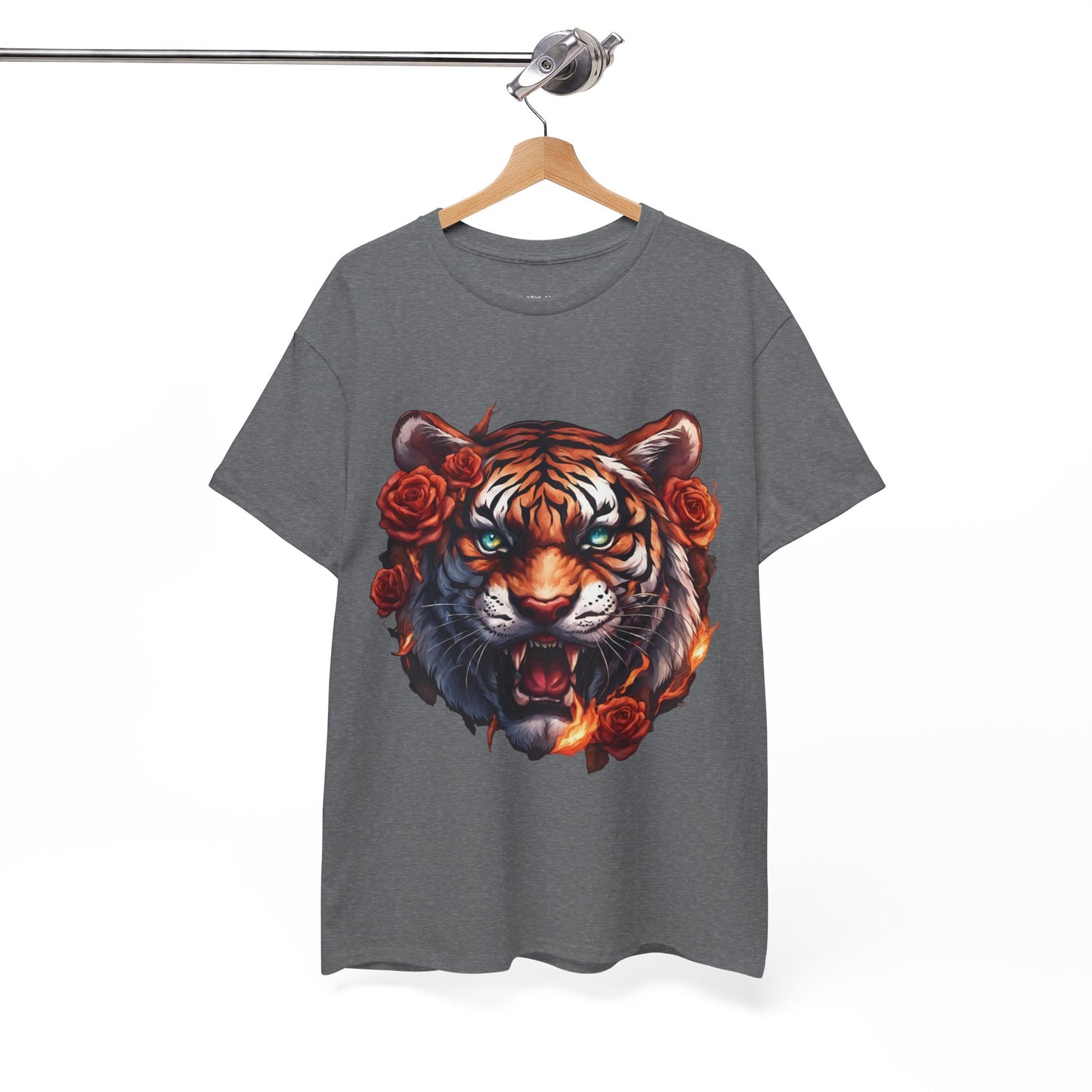 Tiger Flames and Roses T-Shirt Flashlander