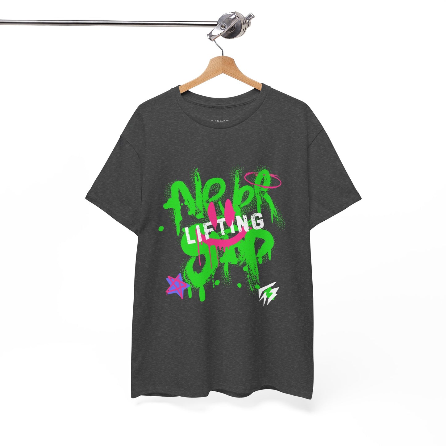 T-shirt de sport Graffiti Flashlander - Never Stop Lifting Gris