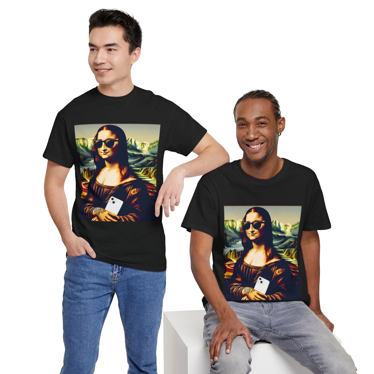 Camiseta deportiva de Flashlander: Mona Lisa moderna y divertida 