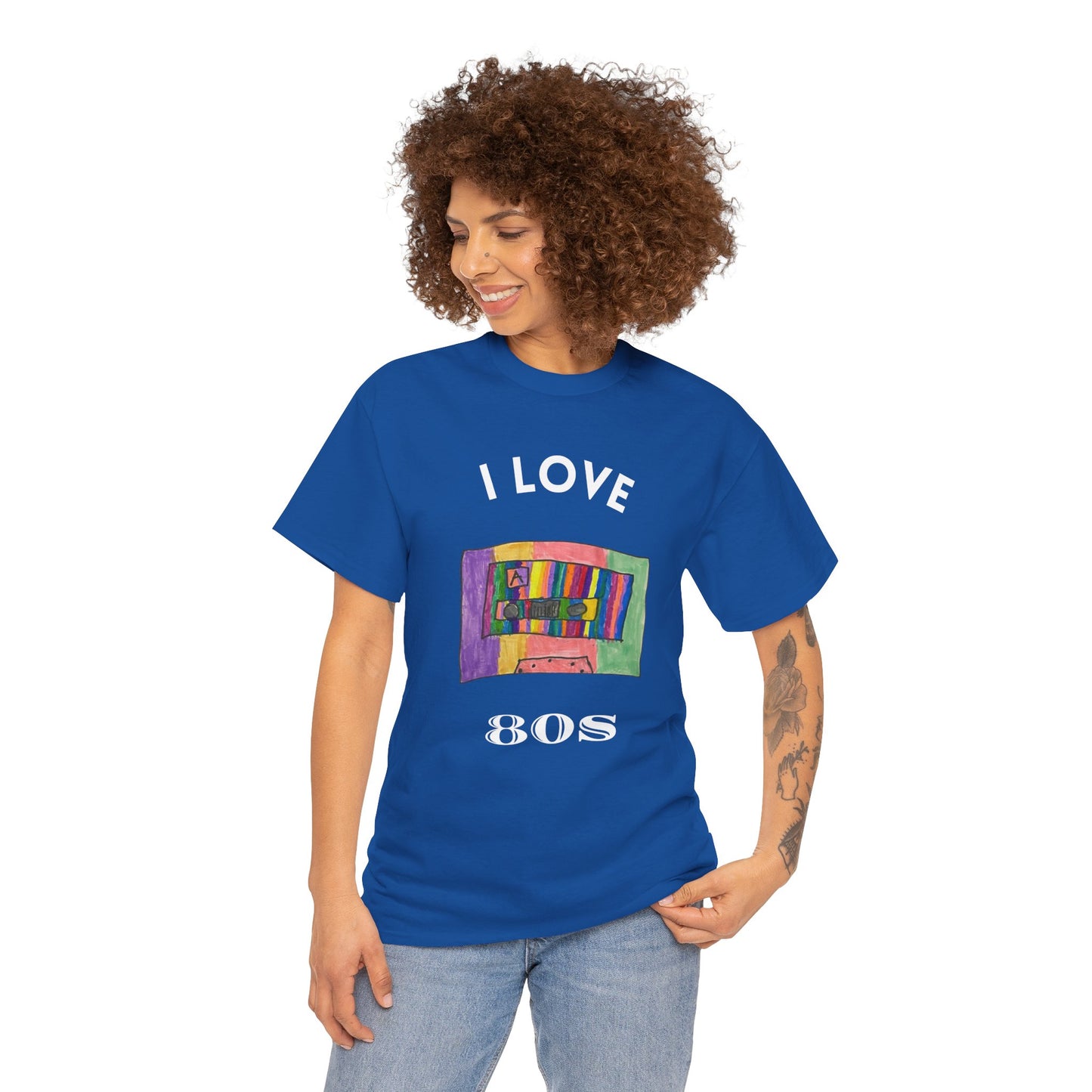 Retro Vibes Art Pop Cassette Tape I Love 80's - Flashlander Gym Shirt