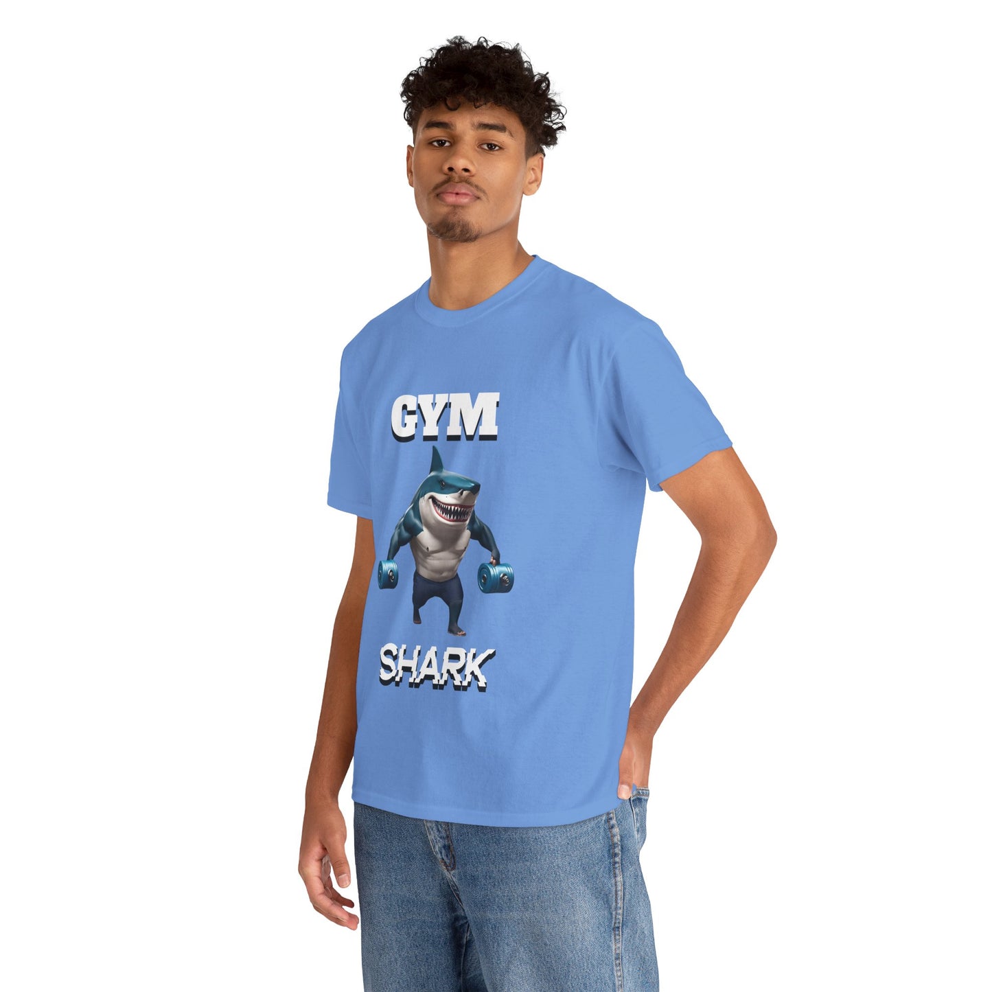 Gym Shark Performance Shirt Flashlander Cotton Unisex Charcoal Black Graphic Tee