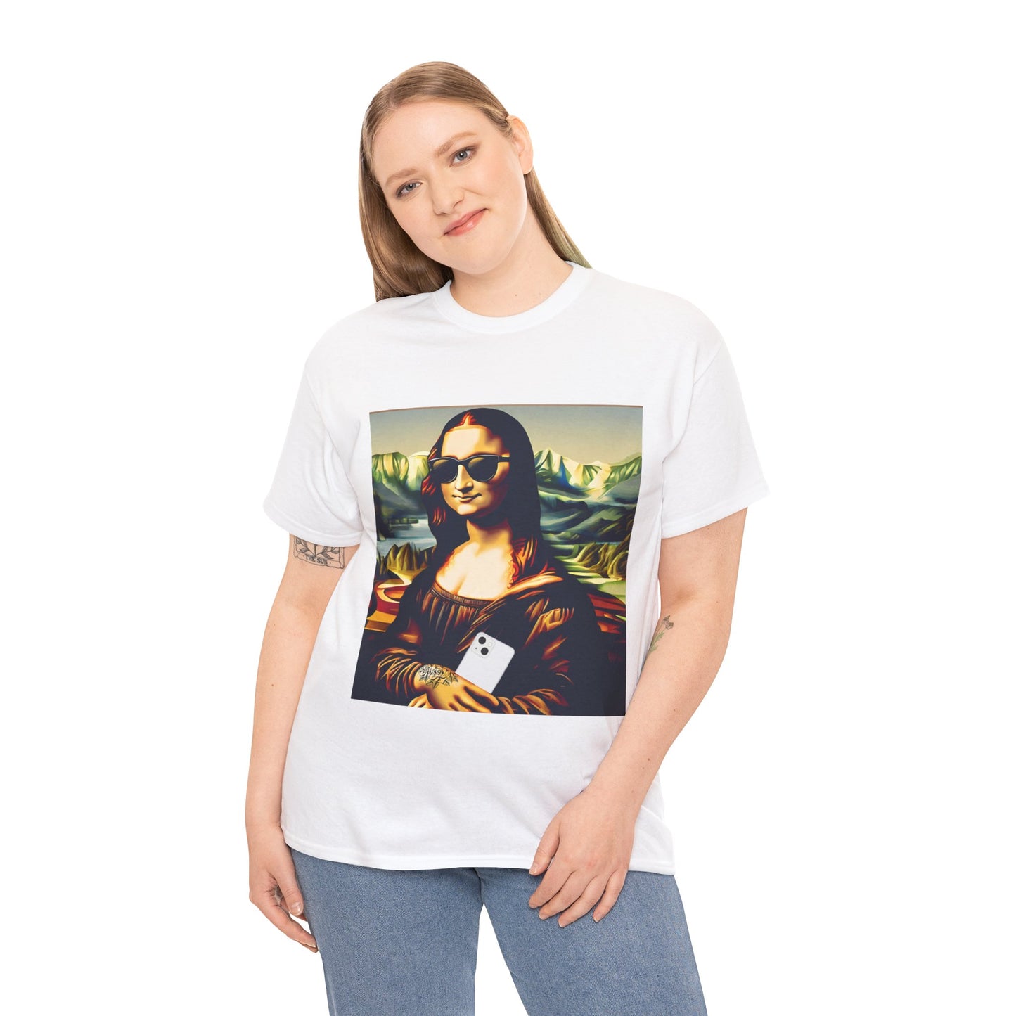 Camiseta deportiva de Flashlander: Mona Lisa moderna y divertida 