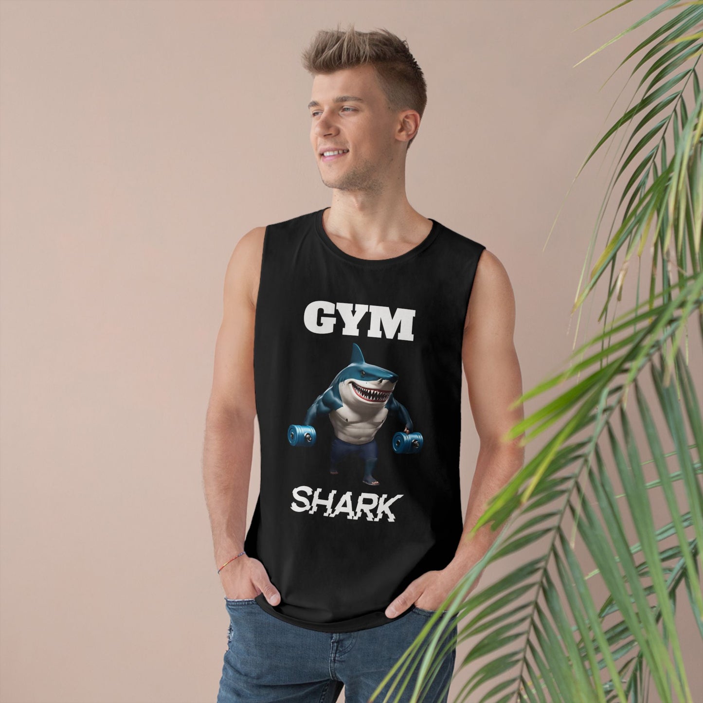 Shark Gym Scoop Bottom Cotton Unisex Barnard Performance Tank