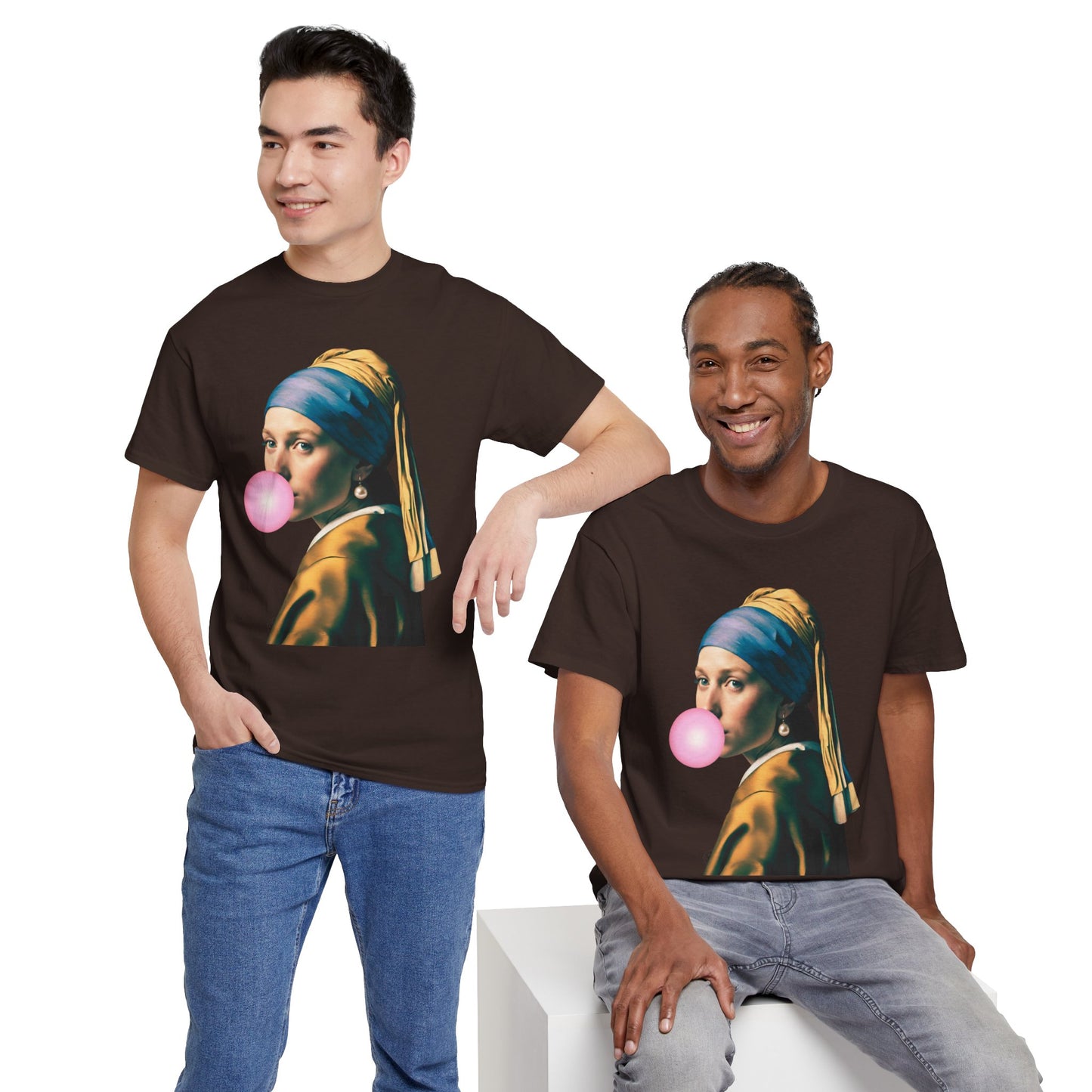 Bubble Gum Girl with a Pearl Earring Johannes Vermeer - Flashlander Gym Shirt