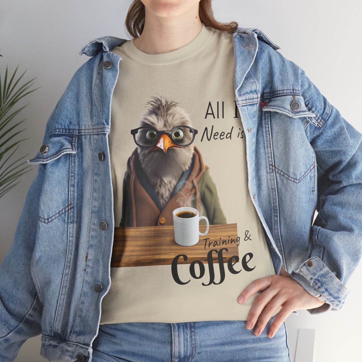 Tout ce dont j'ai besoin, c'est d'une formation et d'un café - T-shirt drôle d'oiseau - Flashlander Gym Shirt