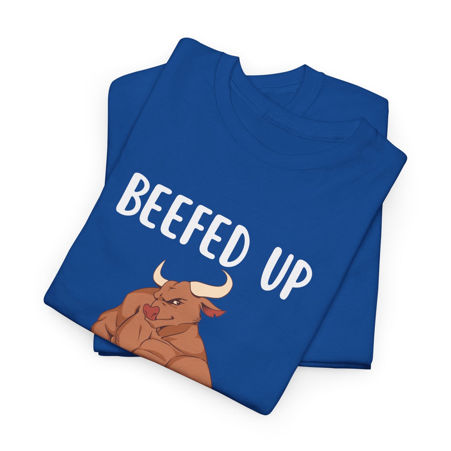 Muscle Bull Beefed Up No Bull, Just Gains - Flashlander Gym Shirt