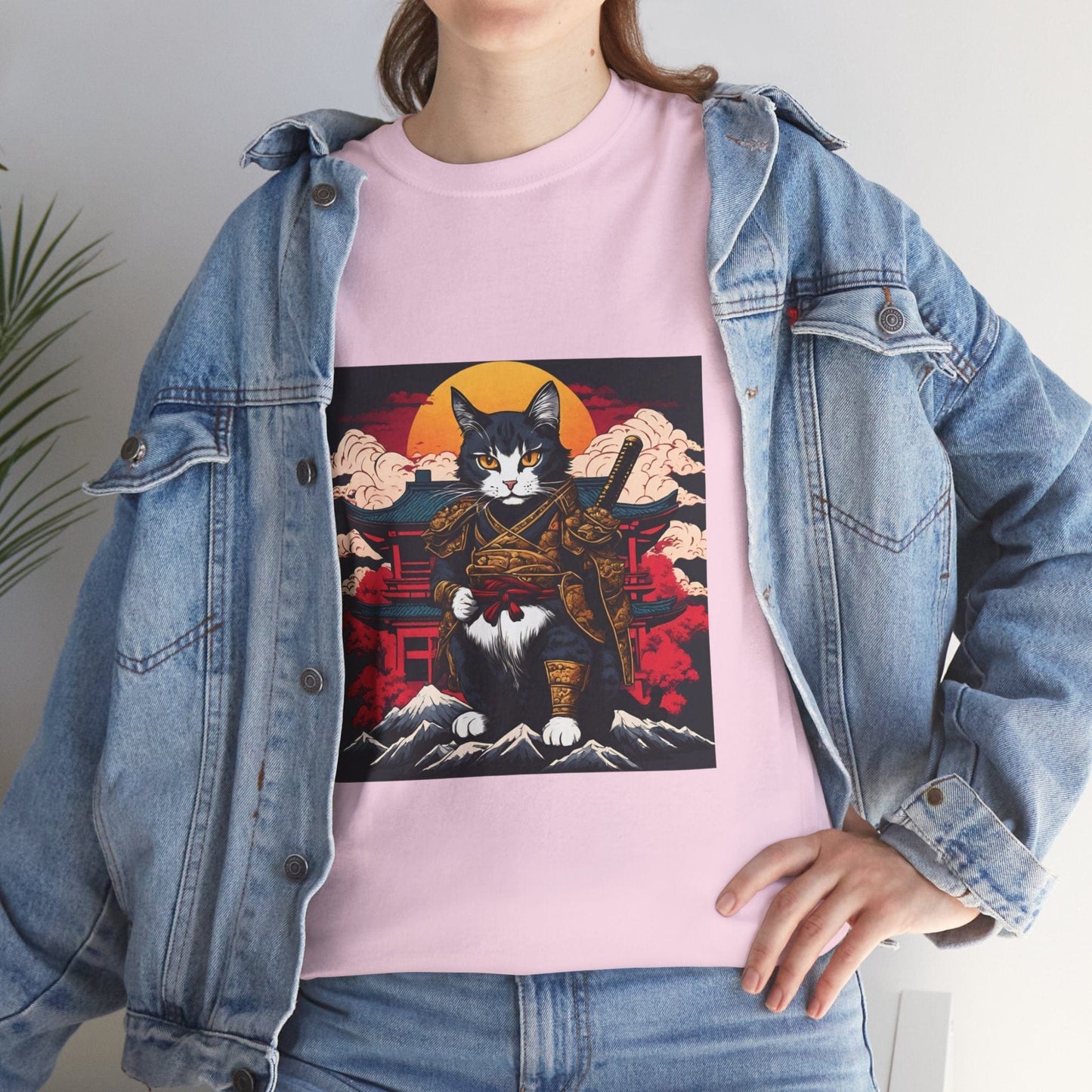 Samurai Cat Cartoon Anime - Flashlander Gym Shirt