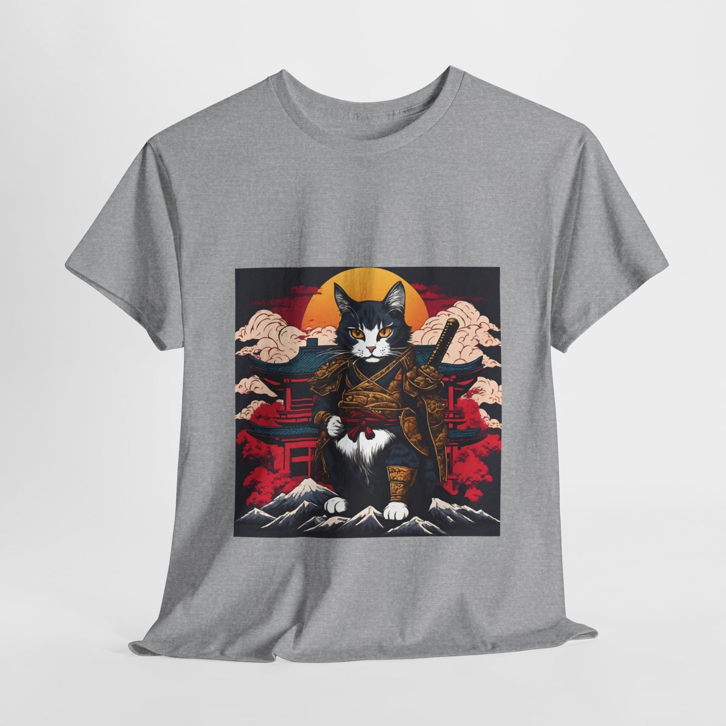 Samurai Cat Cartoon Anime - Flashlander Gym Shirt