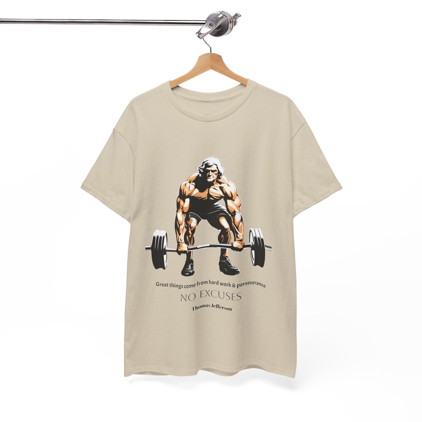 Thomas Jefferson Bodybuilder Shirt - Flashlander Great Things Come From Hard Work And Perseverance, No excuses Graphic Tee