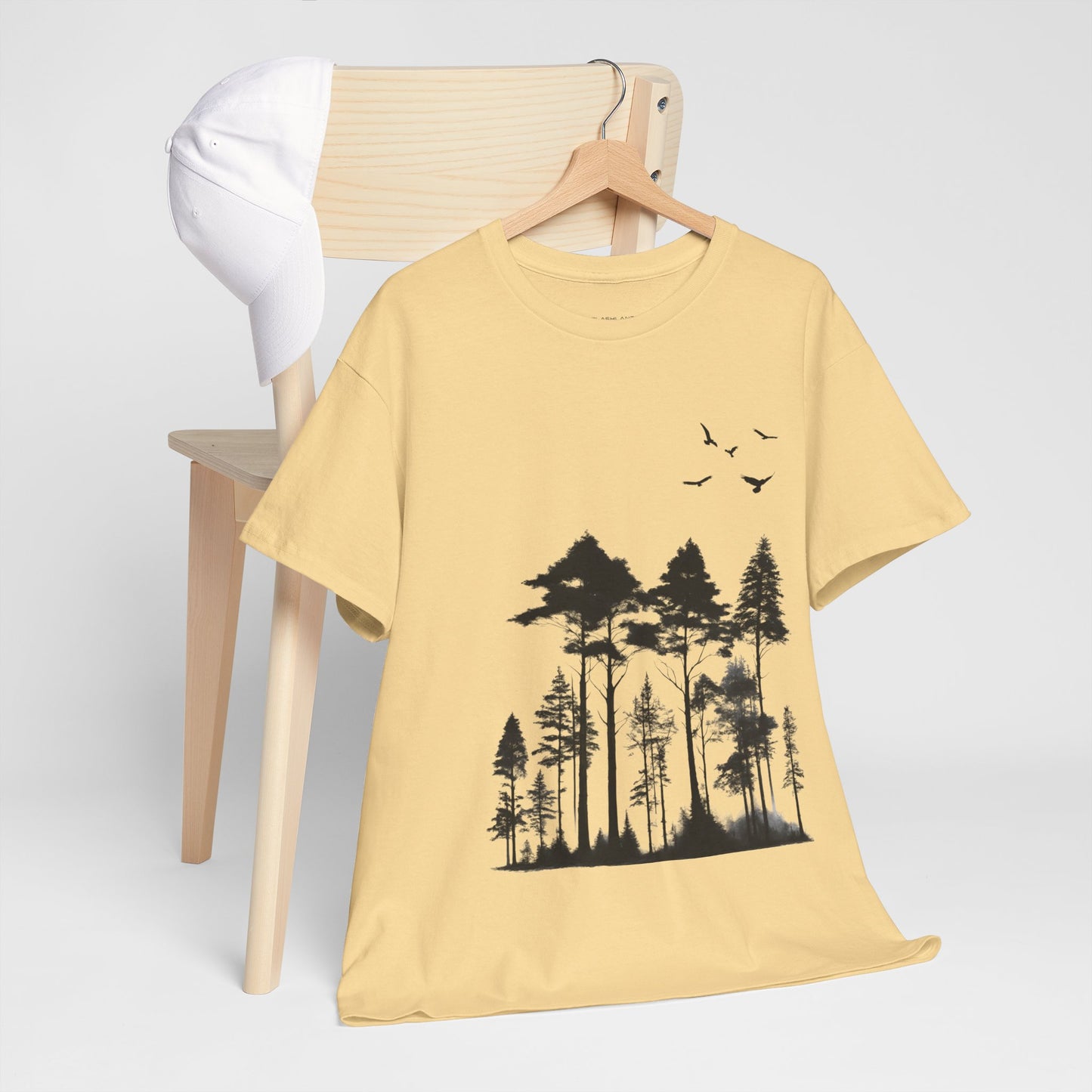 Camisa del bosque de pinos Camiseta unisex de algodón pesado Flashlander