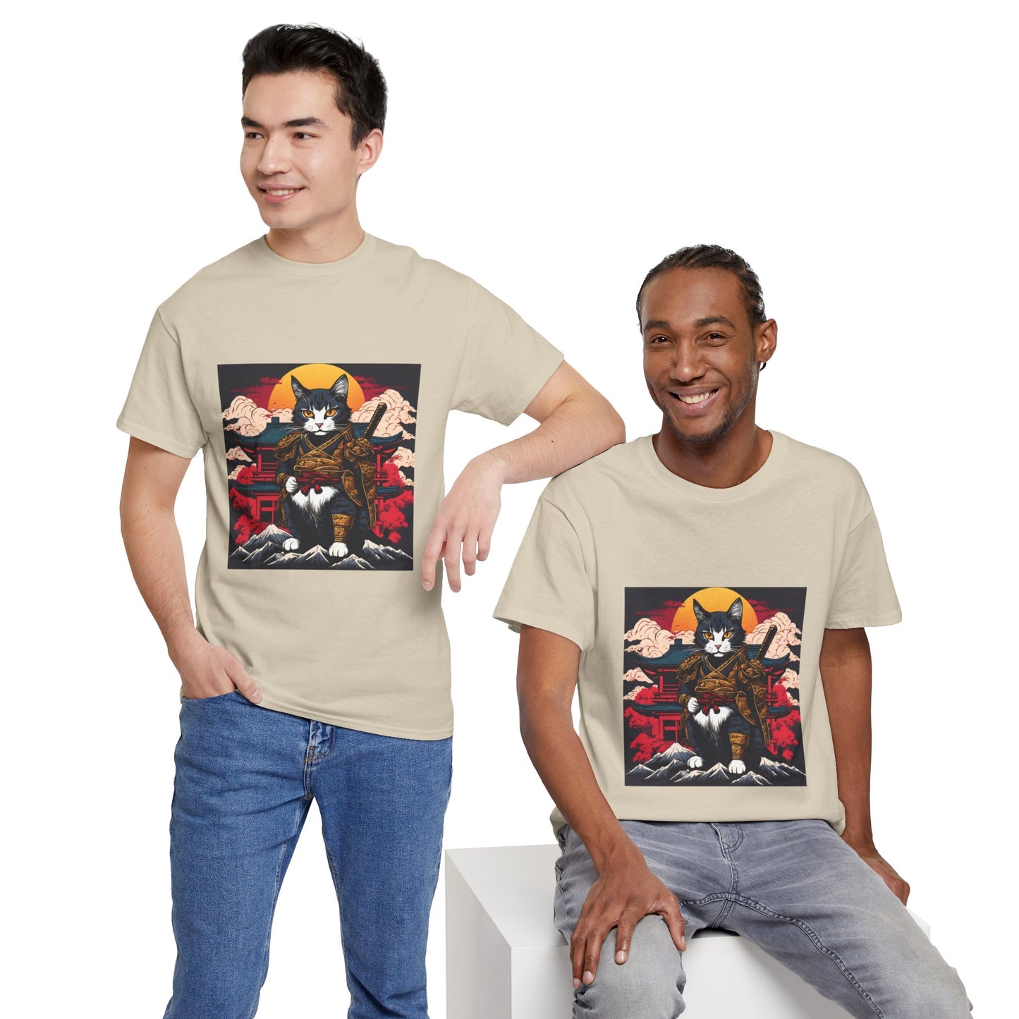 Samurai Cat Cartoon Anime - Flashlander Gym Shirt