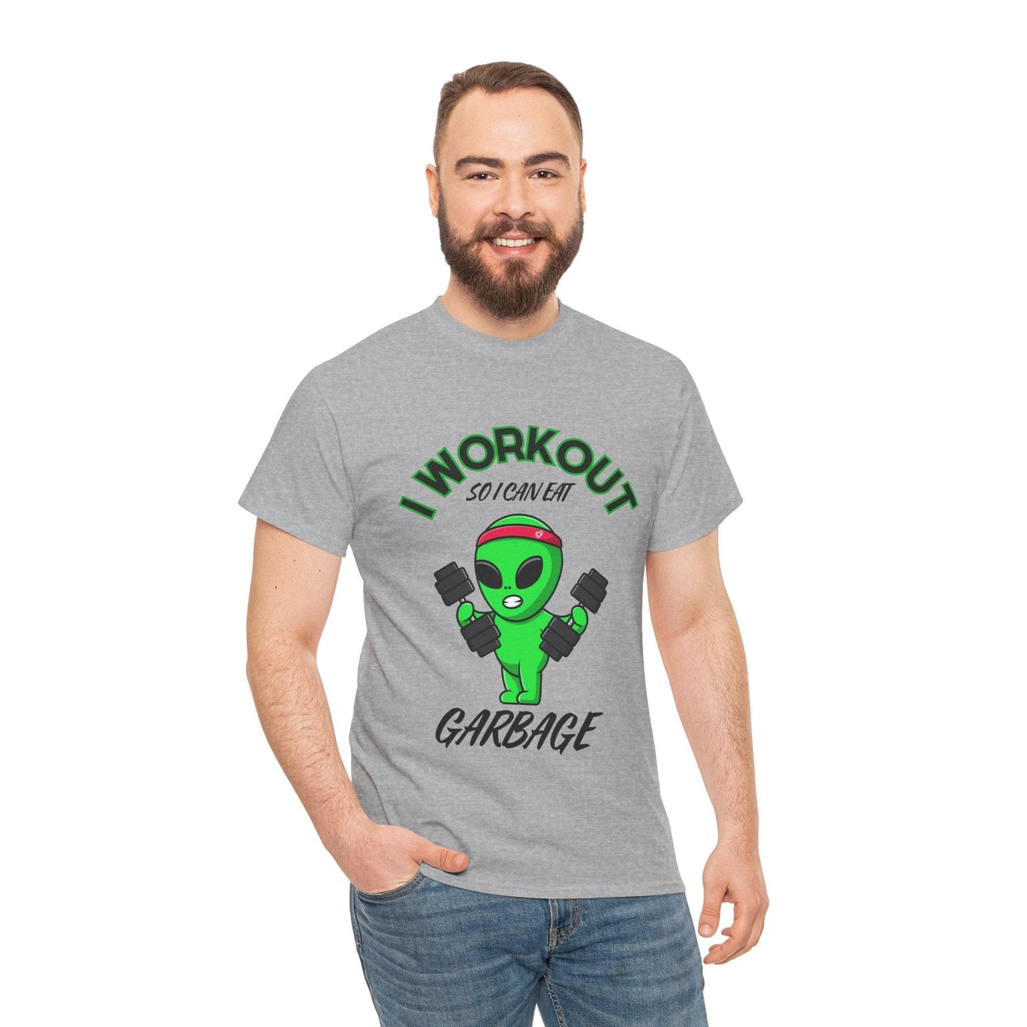 Alien I Workout So I Can Eat Garbage Graphic Tee Flashlander