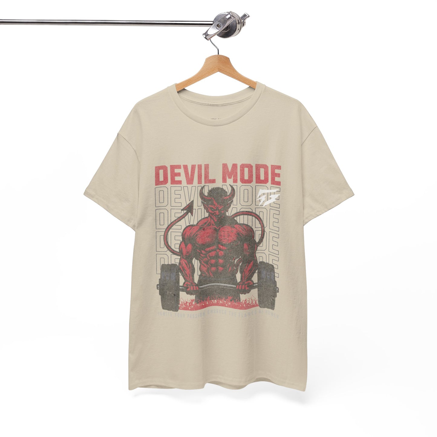 Devil Mode Gym Shirt Flashlander Cotton Unisex Charcoal Black Performance Graphic Tee