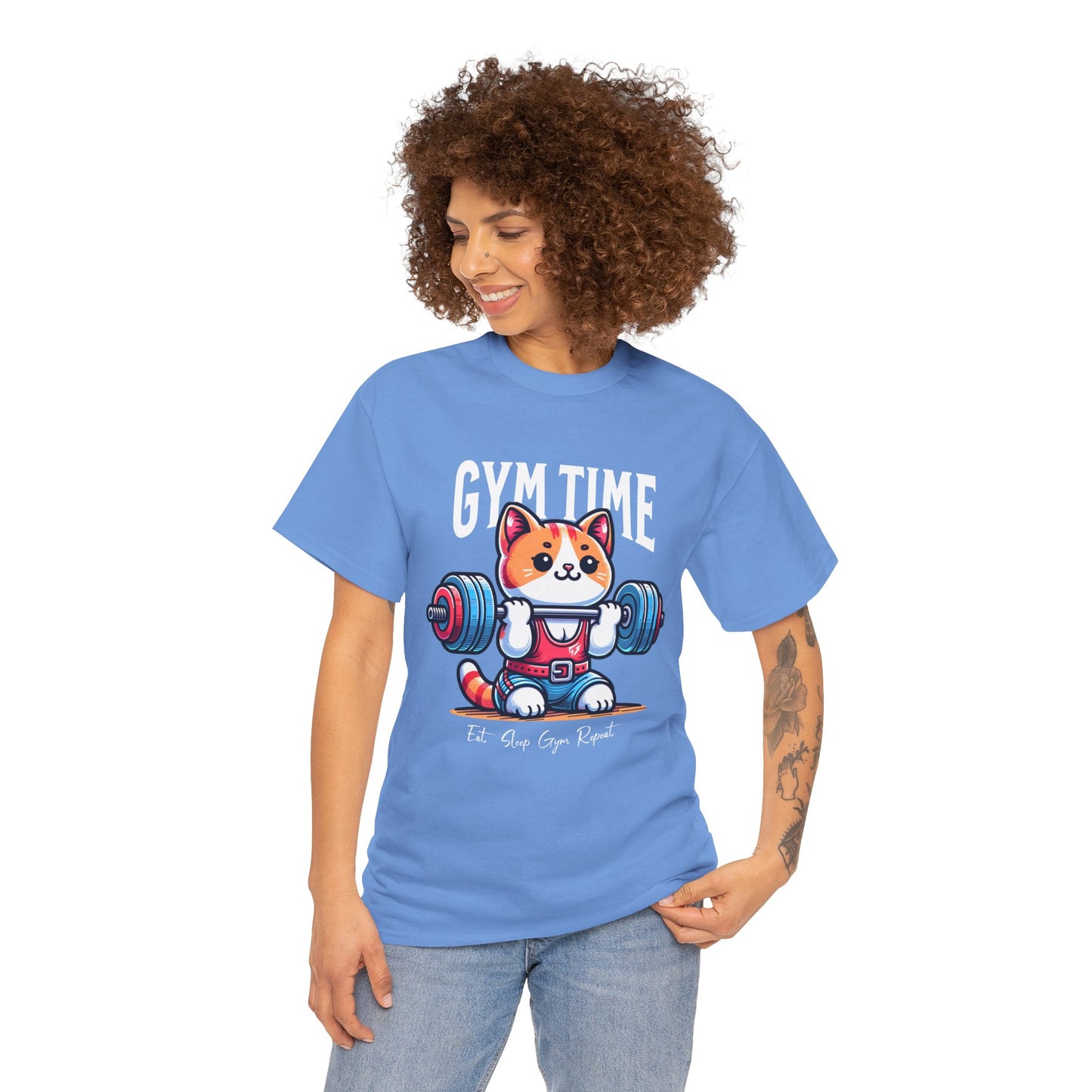 Cute Cat Gym Time Shirt Flashlander Graphic Tee