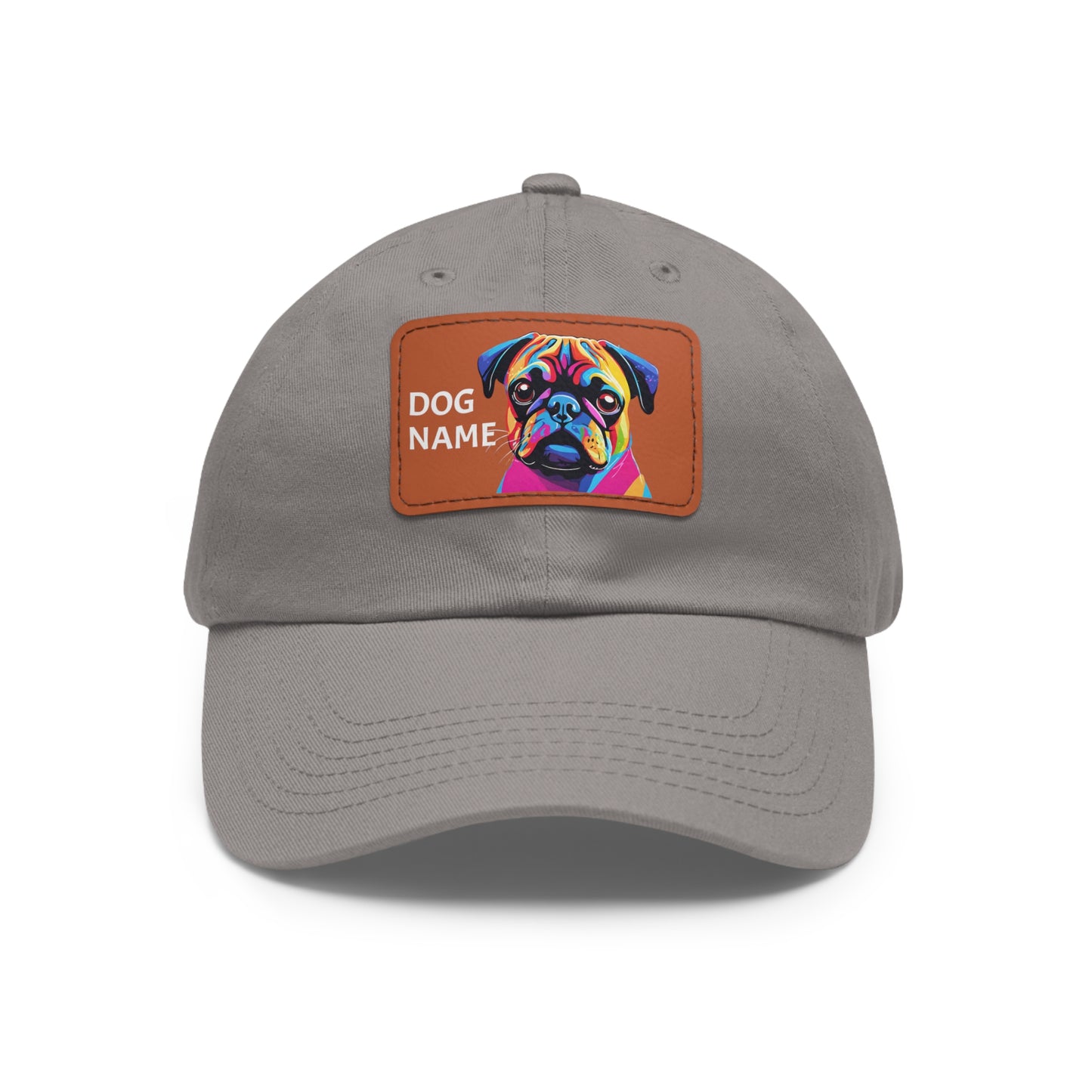 Pug Dog Hat Sportswear Cap Pug Cap Pug Hat Pug Dog Hat Pop Art Hat Dad Hat with Patch (Rectangle) Baseball Cap Custom Hat Flashlander