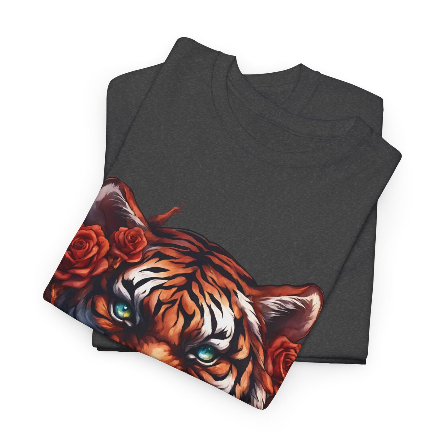 Tiger Flames and Roses T-Shirt Flashlander