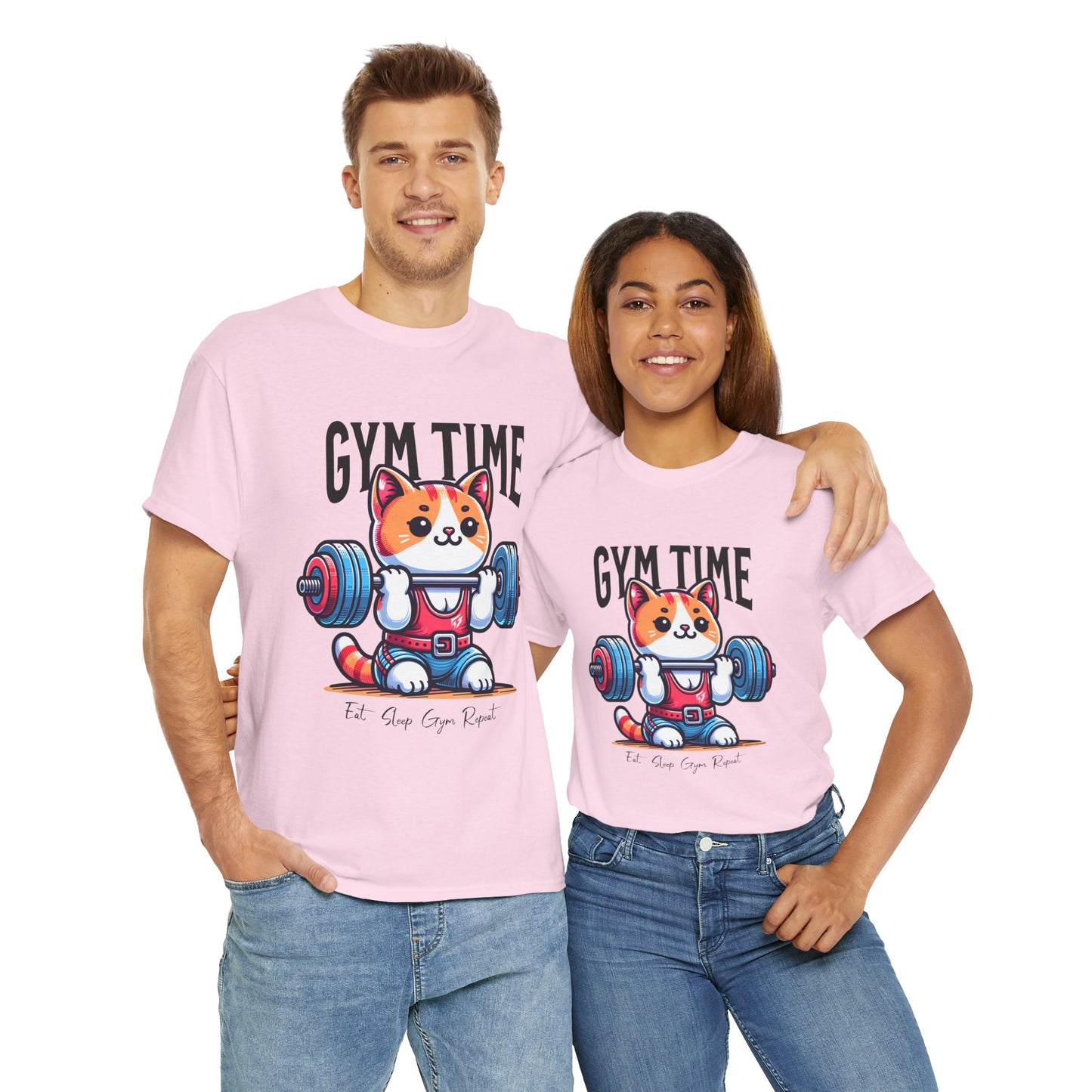 Cute Cat Gym Time Shirt Flashlander Graphic Tee