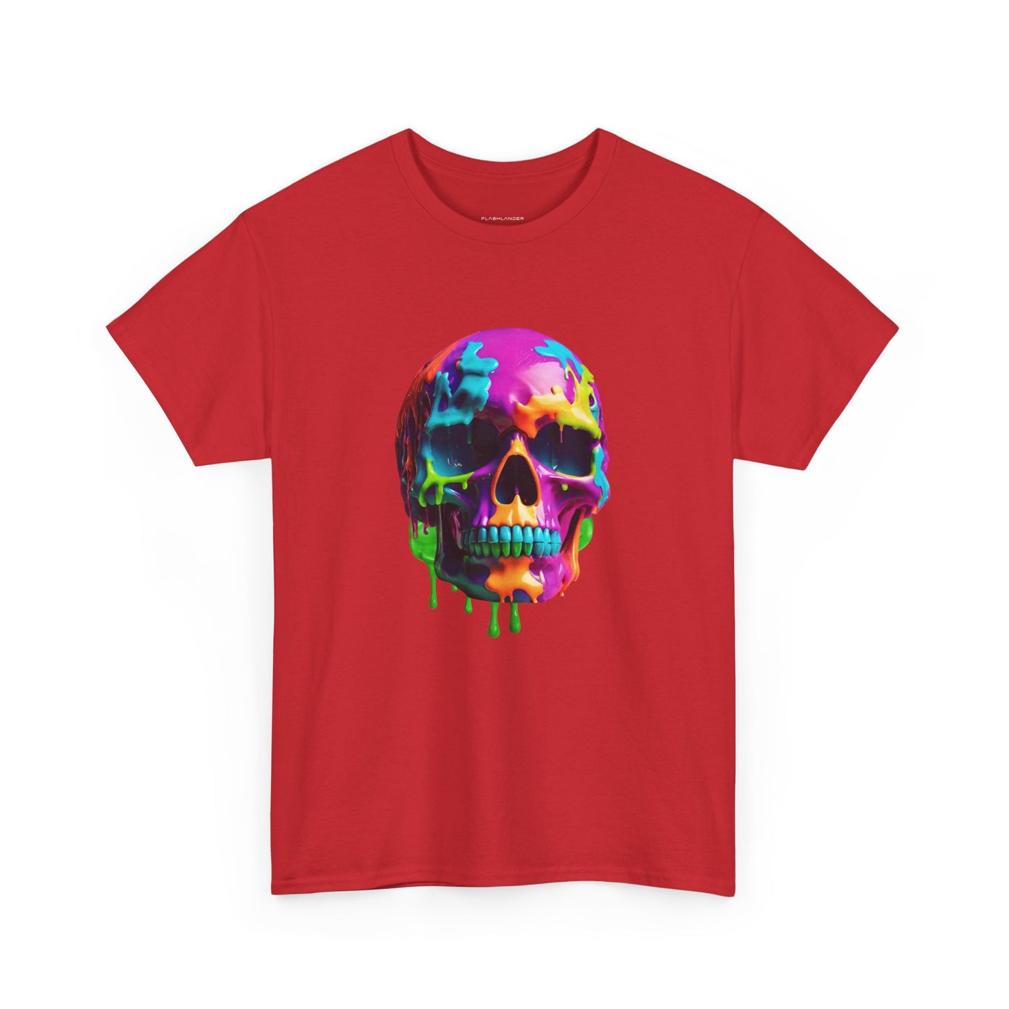 Camiseta con calavera de fusión de neón Flashlander