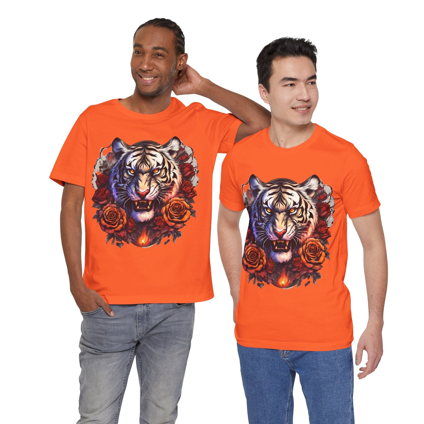 White Tiger Flames Flashlander Gym Shirt