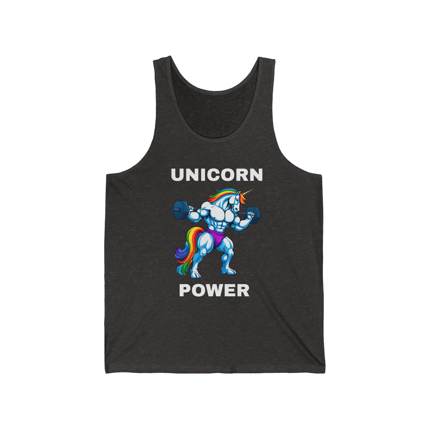 Muscular Unicorn Gym Scoop Bottom Cotton Unisex Jersey Tank