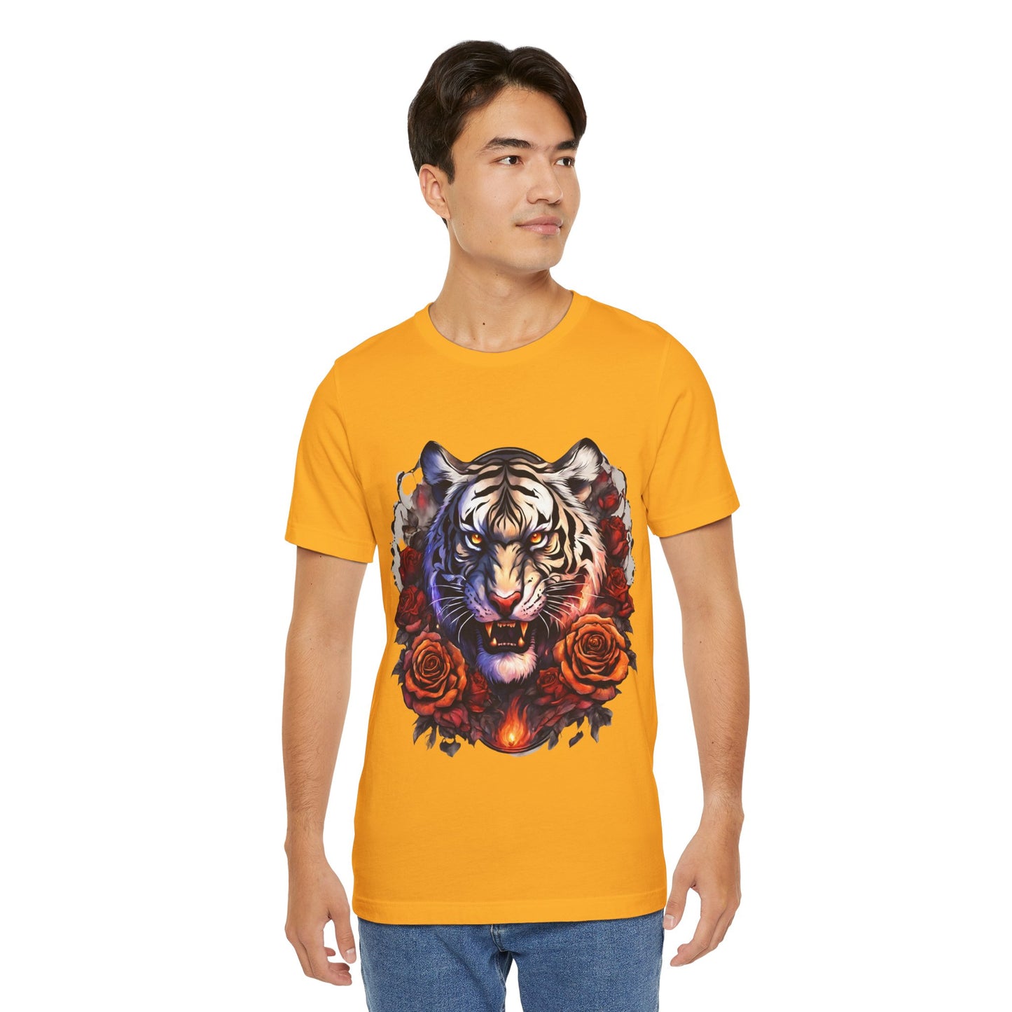 White Tiger Flames Flashlander Gym Shirt