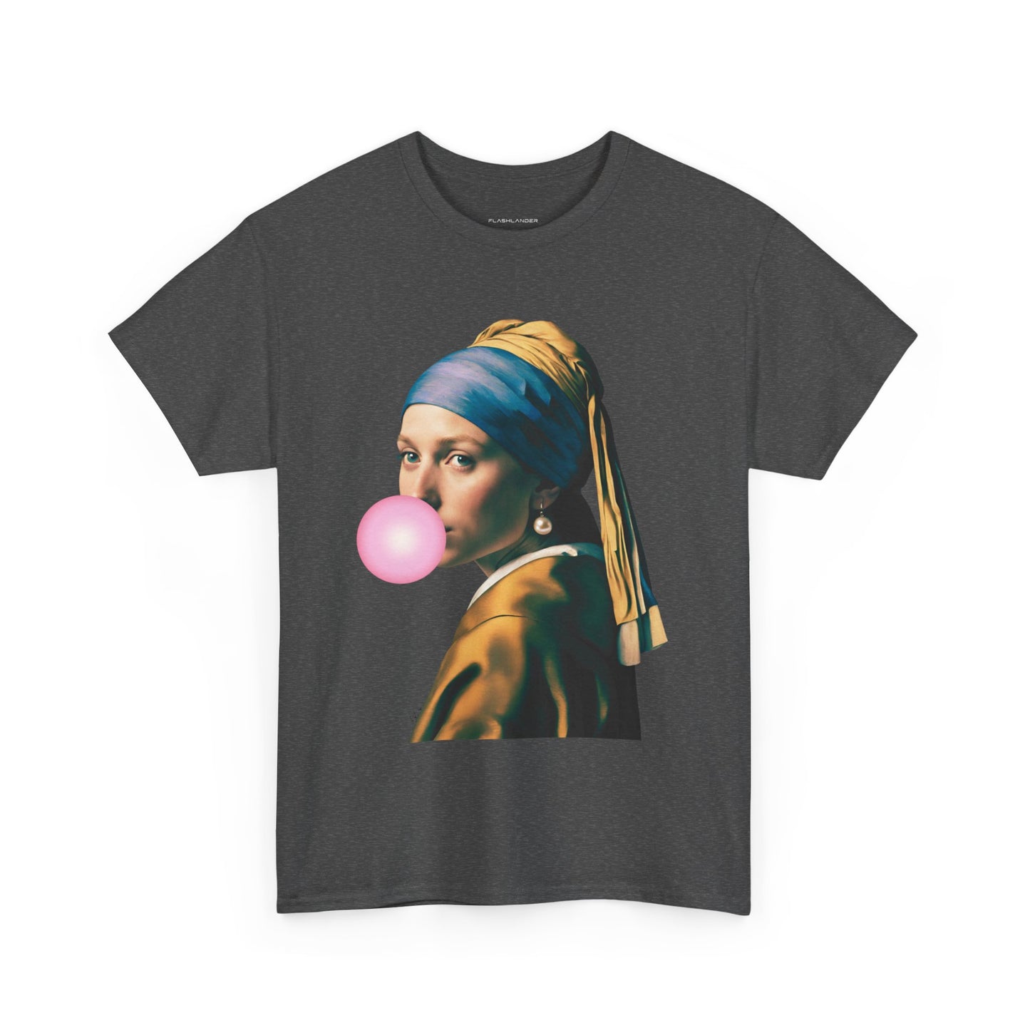 Bubble Gum Girl with a Pearl Earring Johannes Vermeer - Flashlander Gym Shirt