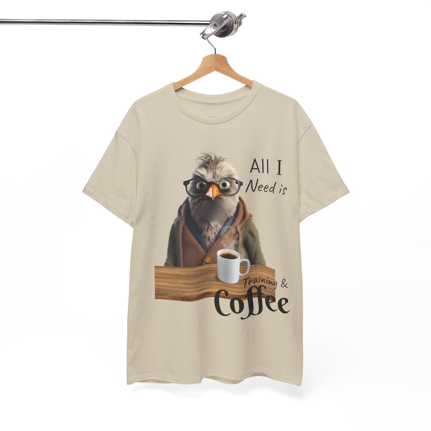 Tout ce dont j'ai besoin, c'est d'une formation et d'un café - T-shirt drôle d'oiseau - Flashlander Gym Shirt