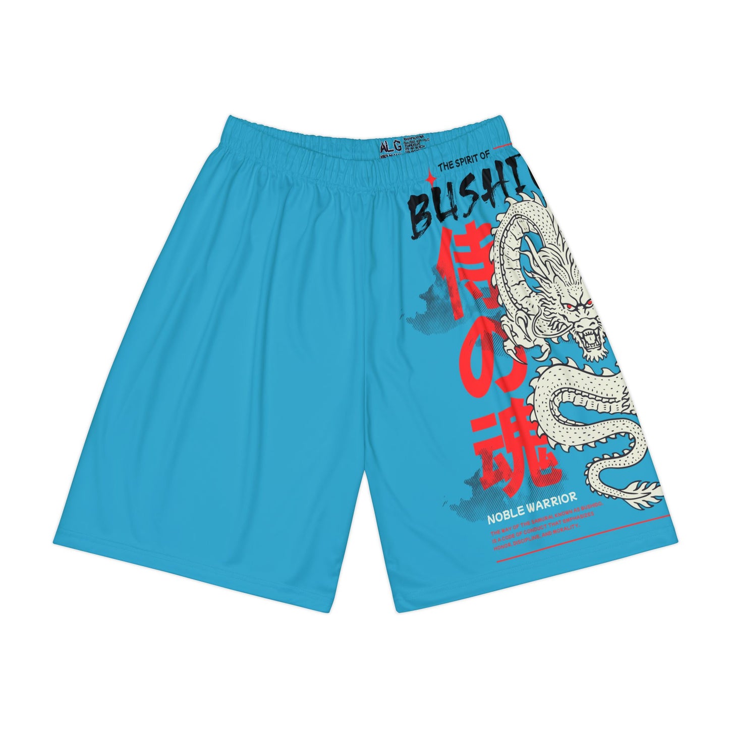 Japanese Dragon Bushido - Flashlander ALG Performance Men’s Gym Shorts (AOP) Turquoise