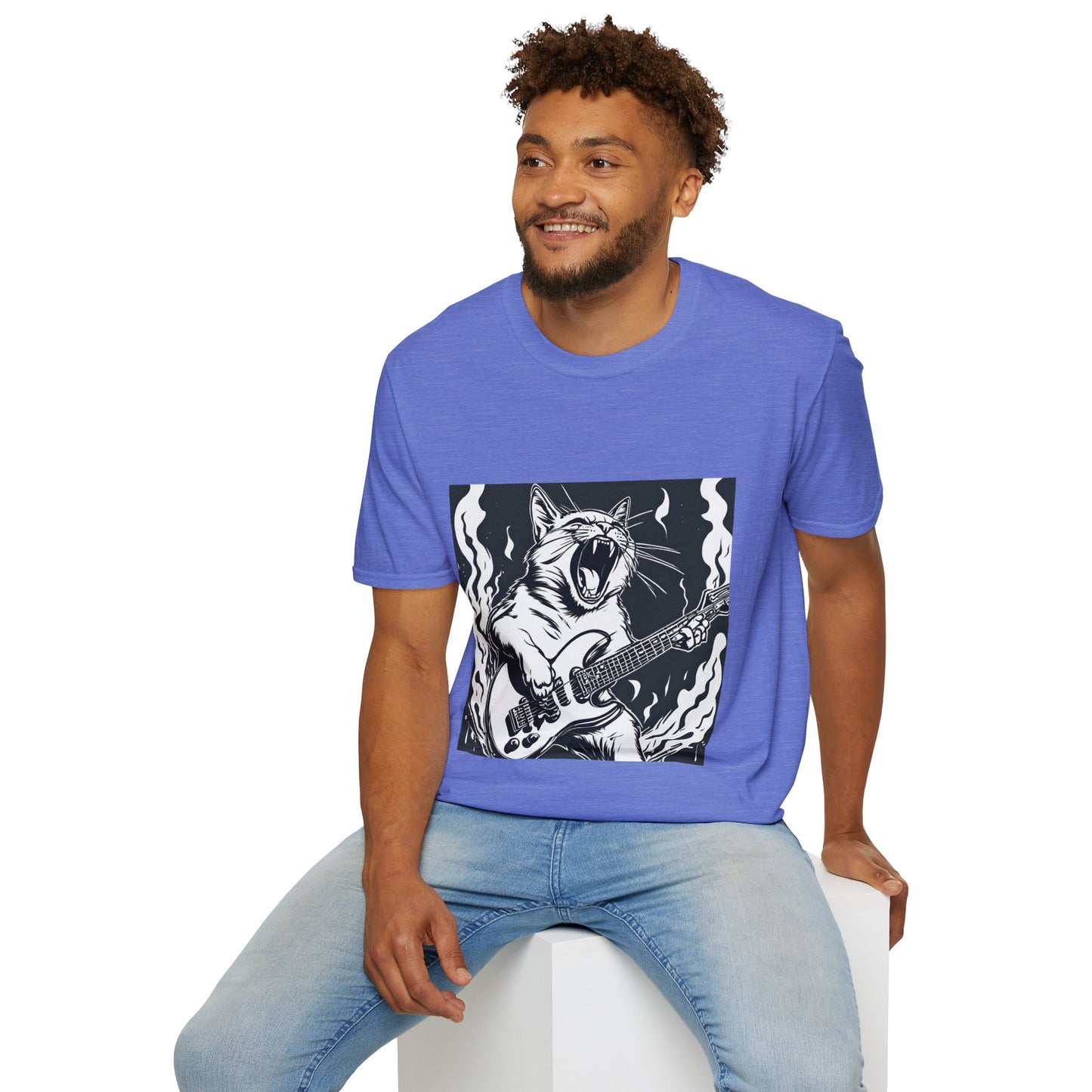 Cat Playing Guitar Flashlander Gym Shirt