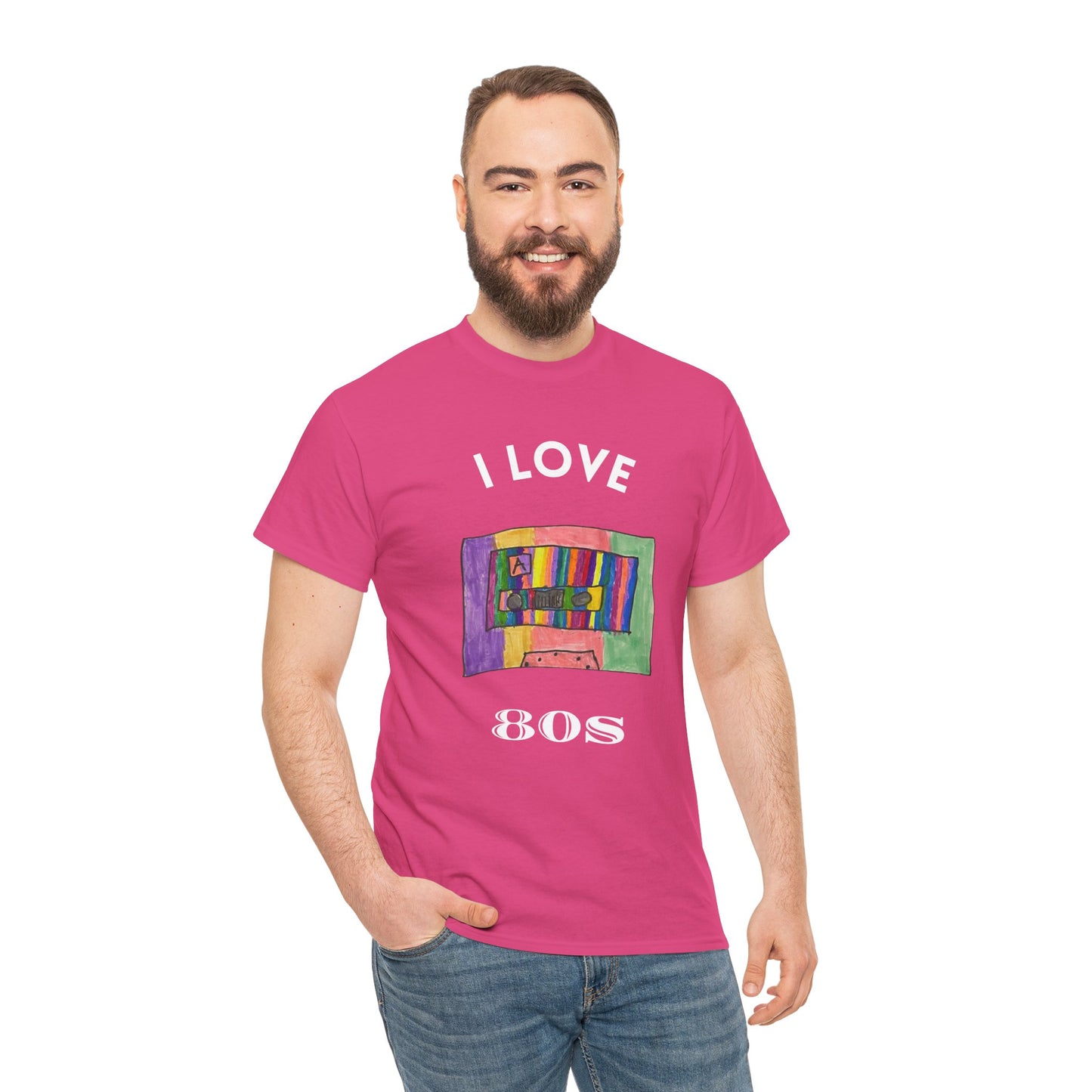 Retro Vibes Art Pop Cassette Tape I Love 80's - Flashlander Gym Shirt