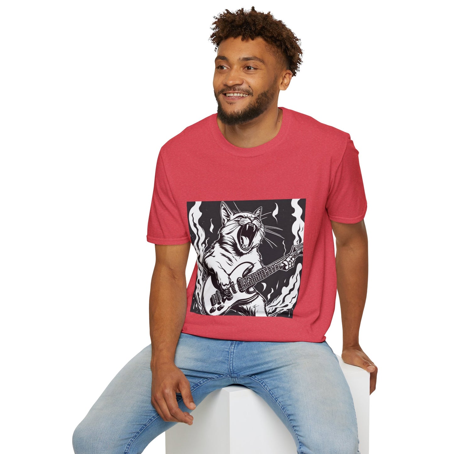 Cat Playing Guitar Flashlander Gym Shirt