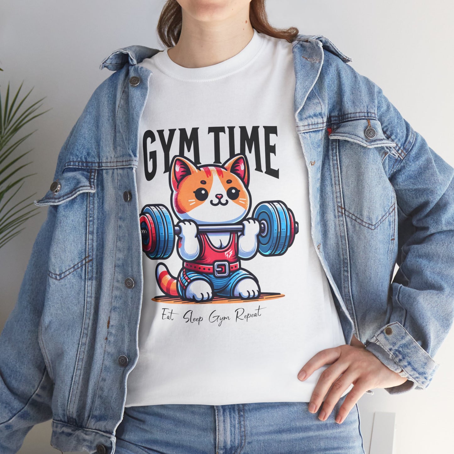 Cute Cat Gym Time Shirt Flashlander Graphic Tee