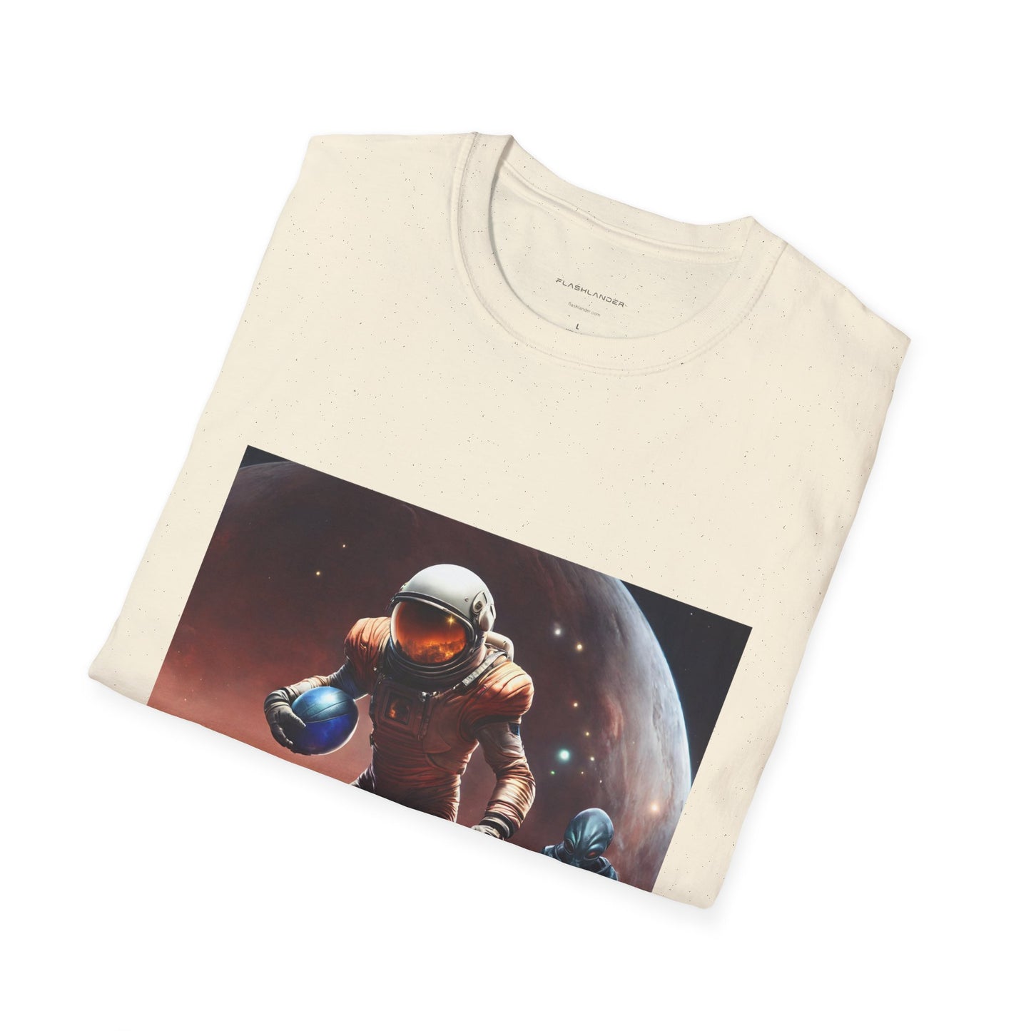 Astronaut and Alien Face Off in Football Gym Shirt Flashlander