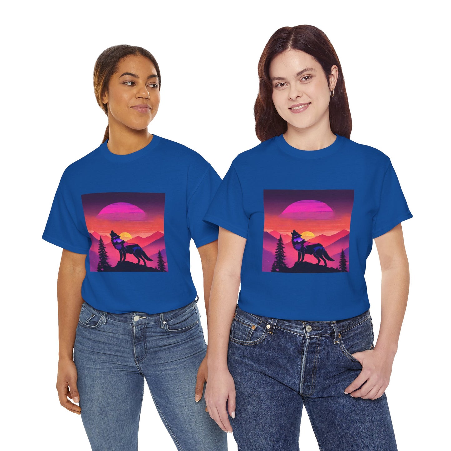 Wolf Majestic Sunset Gaphic Tee Flashlander