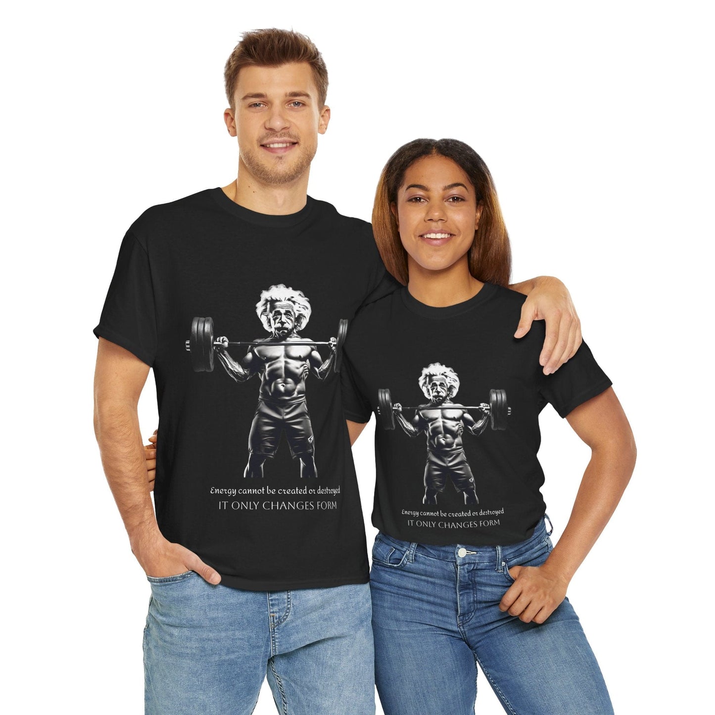 Camiseta de culturista Albert Einstein: la energía de Flashlander no se puede crear ni destruir, solo cambia de forma. Camiseta gráfica con cita