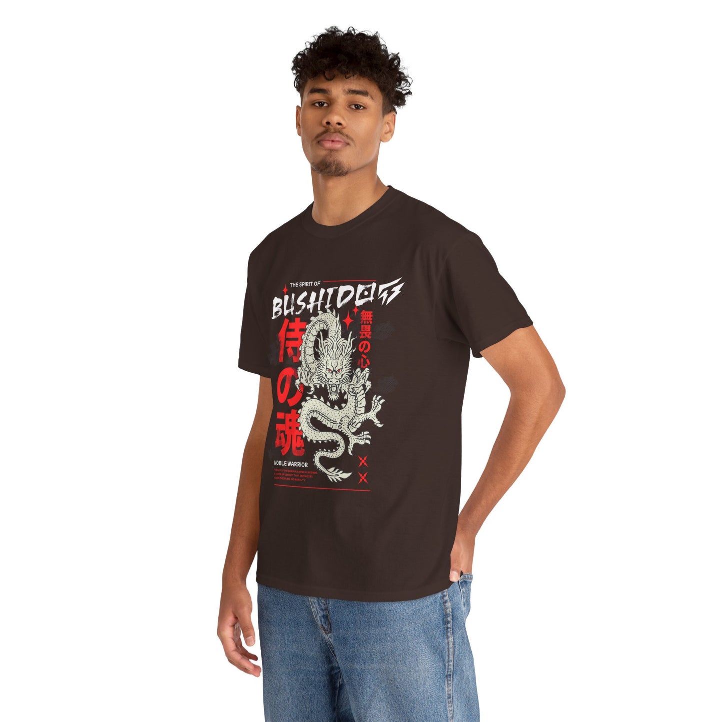 Dragon Gym Shirt The Spirit of Bushido T-Shirt Flashlander Cotton Unisex Charcoal Black Graphic Tee