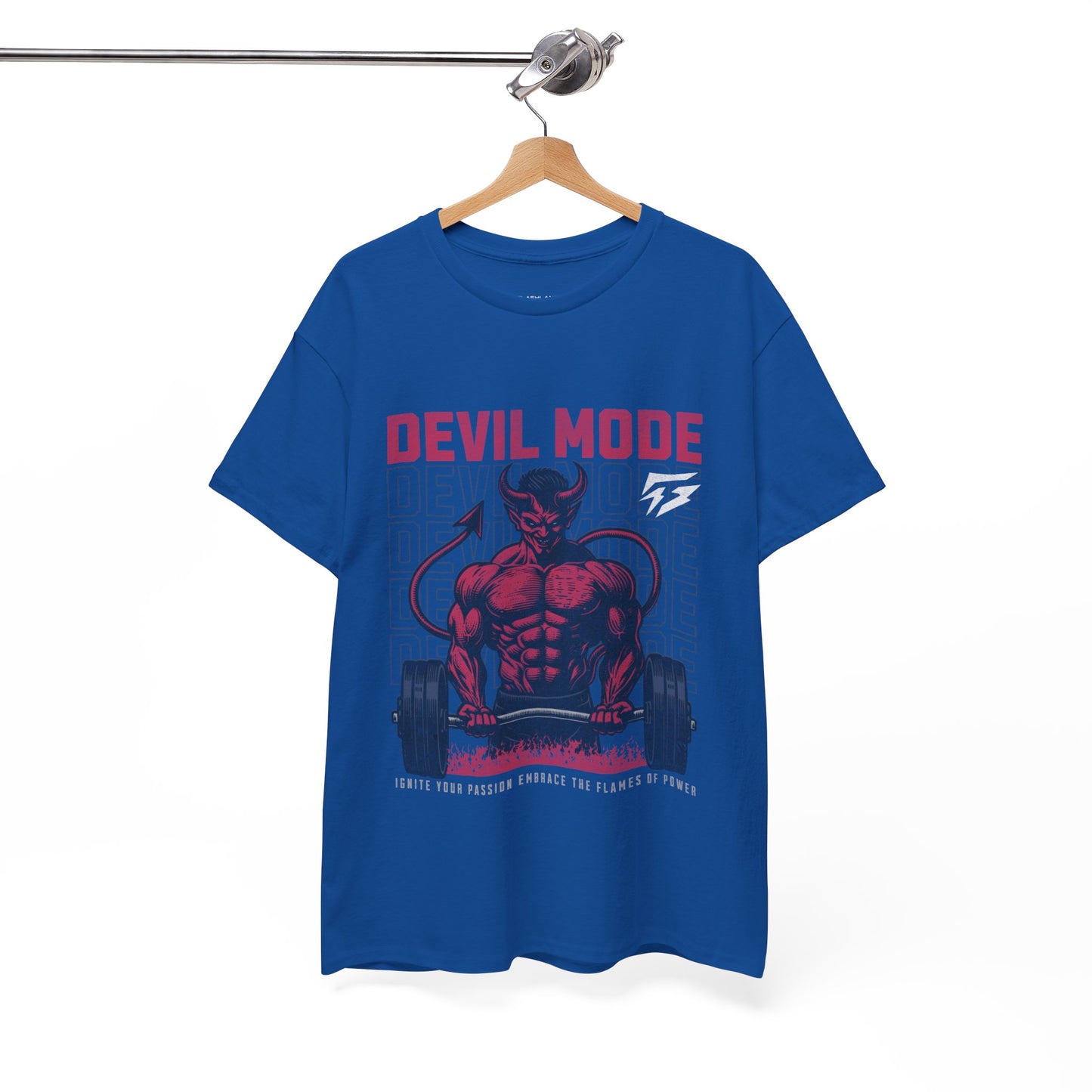 Devil Mode Gym Shirt Flashlander Cotton Unisex Charcoal Black Performance Graphic Tee