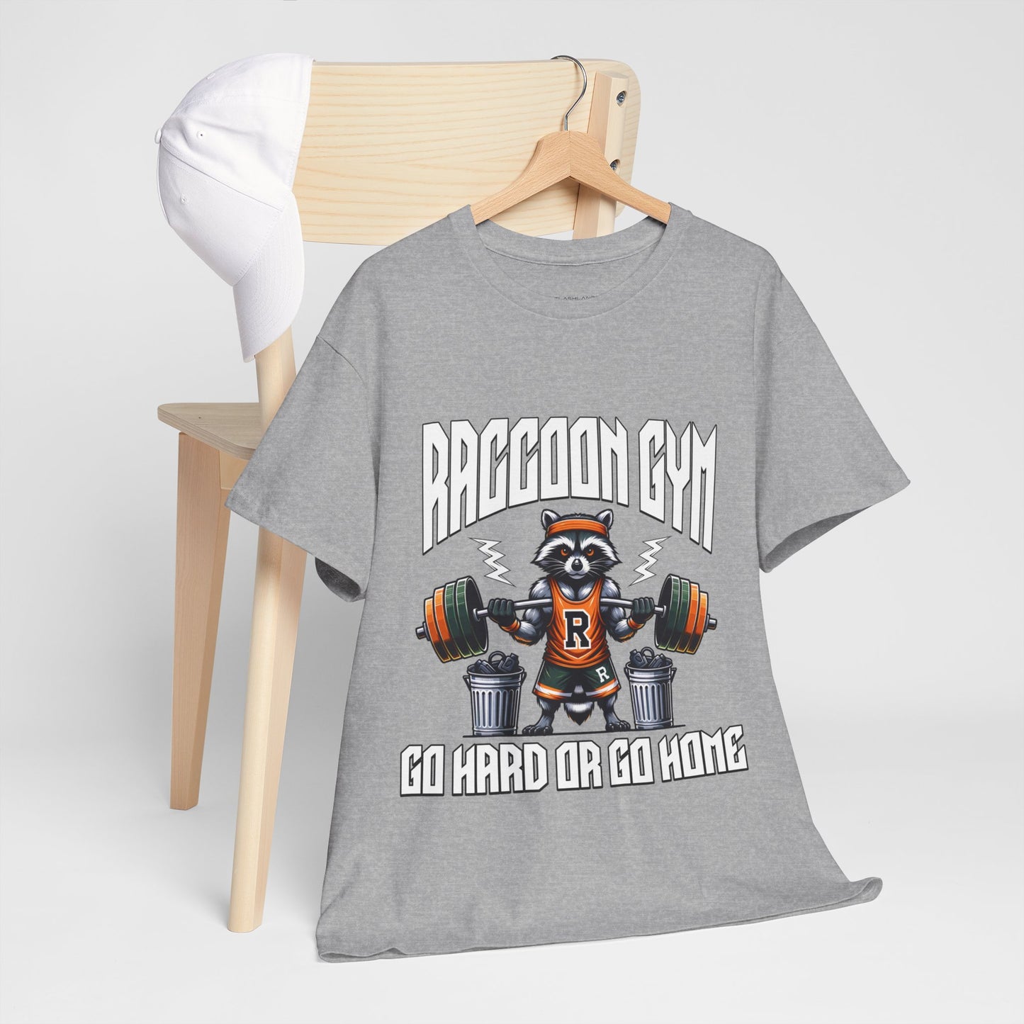 Raccoon Bodybuilder Shirt Flashlander Go Hard or Go Home Gym T-Shirt Cotton Unisex Graphic Tee