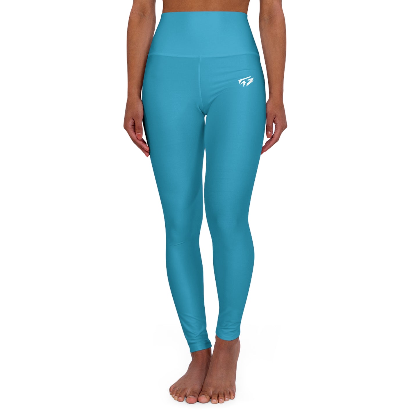 Flashlander Sportswear Zen High Waisted Yoga Leggings Turquoise (AOP)