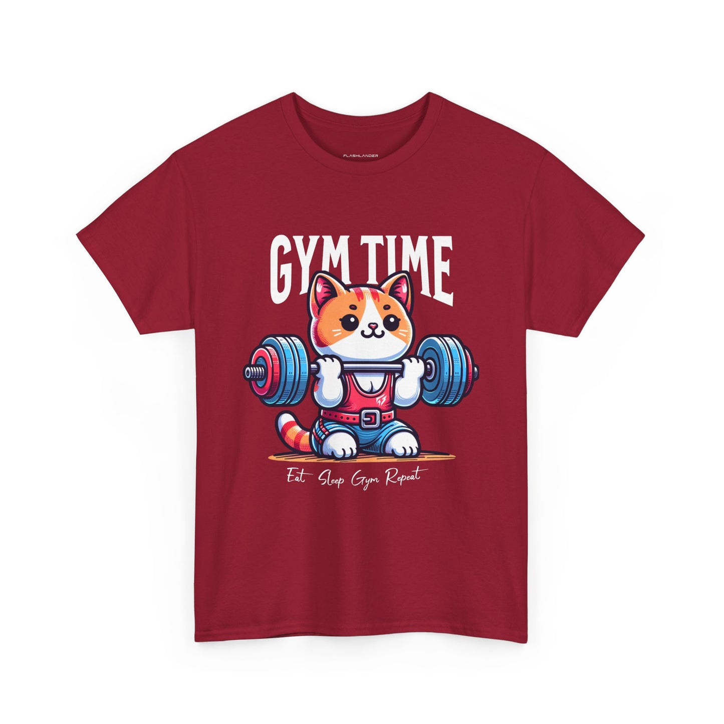 Cute Cat Gym Time Shirt Flashlander Graphic Tee