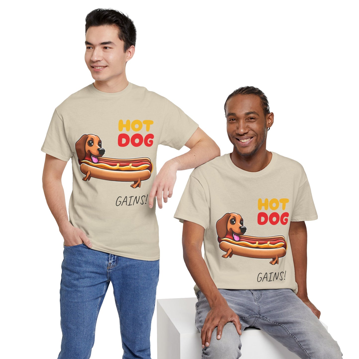 Hot Dog Gains Dachshund Dog - Flashlander Gym Shirt