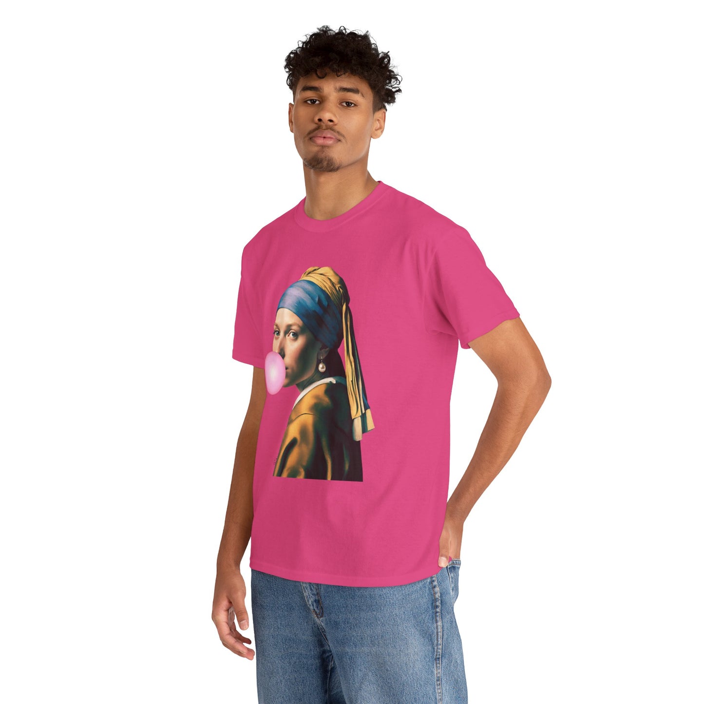 Bubble Gum Girl with a Pearl Earring Johannes Vermeer - Flashlander Gym Shirt