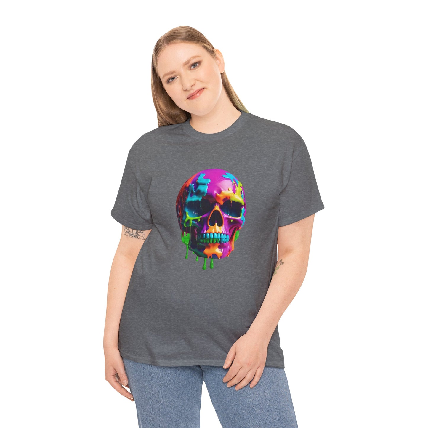 Camiseta con calavera de fusión de neón Flashlander