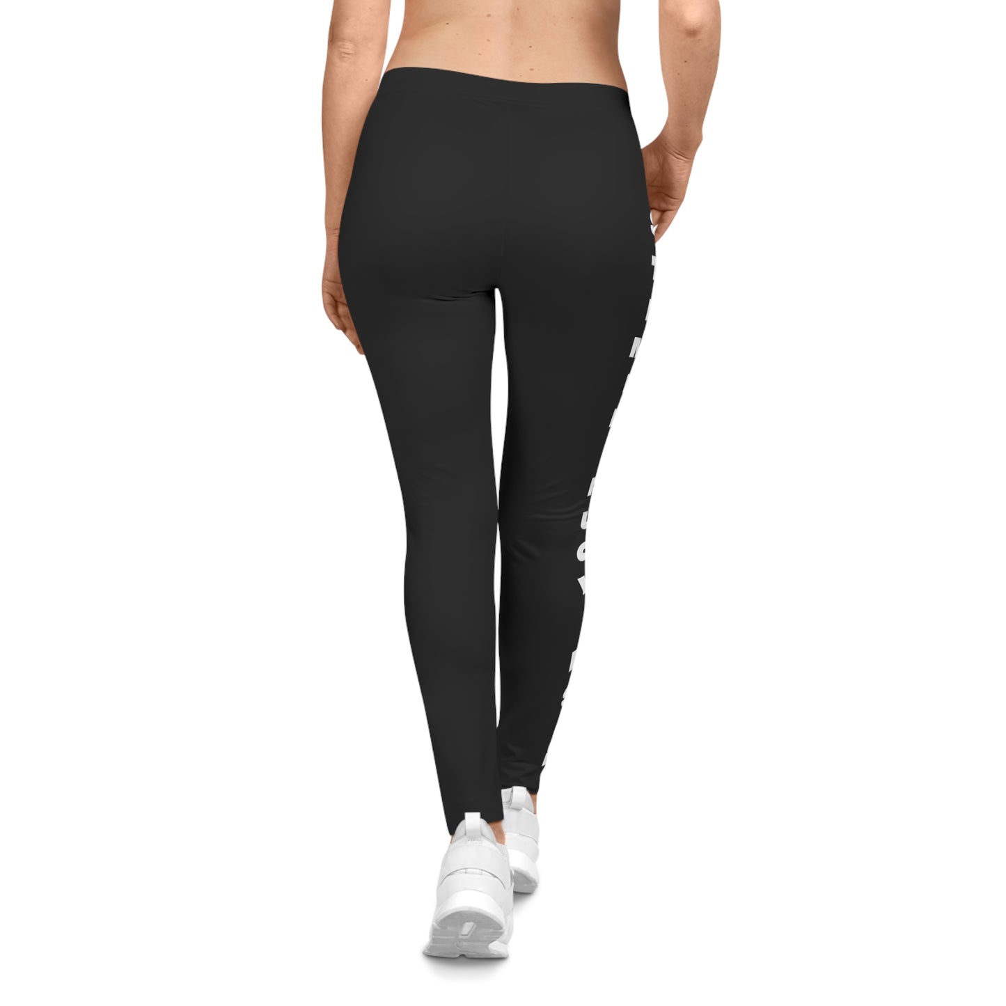 Flashlander Sportswear Evolution Women's Casual Leggings Black (AOP) Featuring Custom Motivational Quote